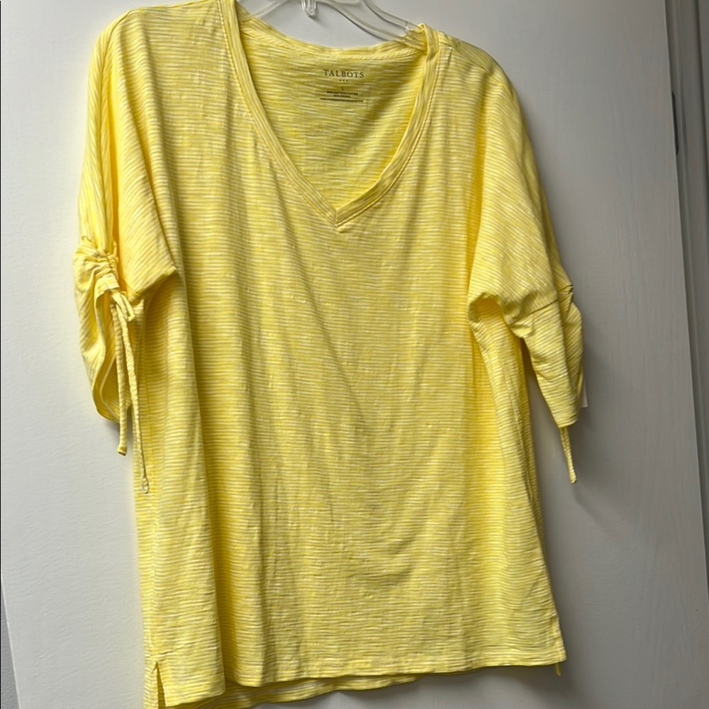 Talbots Yellow Striped Top